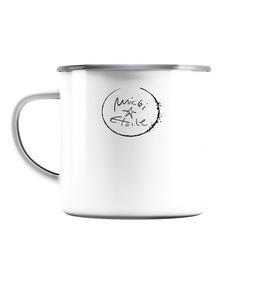 NO SMALLTALK - Emaille Tasse (Silber)