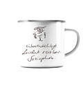 Für Übernächtigte - Emaille Tasse (Silber)