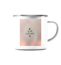 FOR NEVER - Emaille Tasse (Silber)