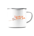 LÄCHELN STEHT DIR - Emaille Tasse (Silber)