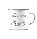 NO SMALLTALK - Emaille Tasse (Silber)