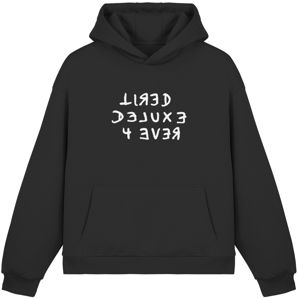 BLACK EDITION - TIRED 4 EVER - Fluffy Boxcut Hoodie