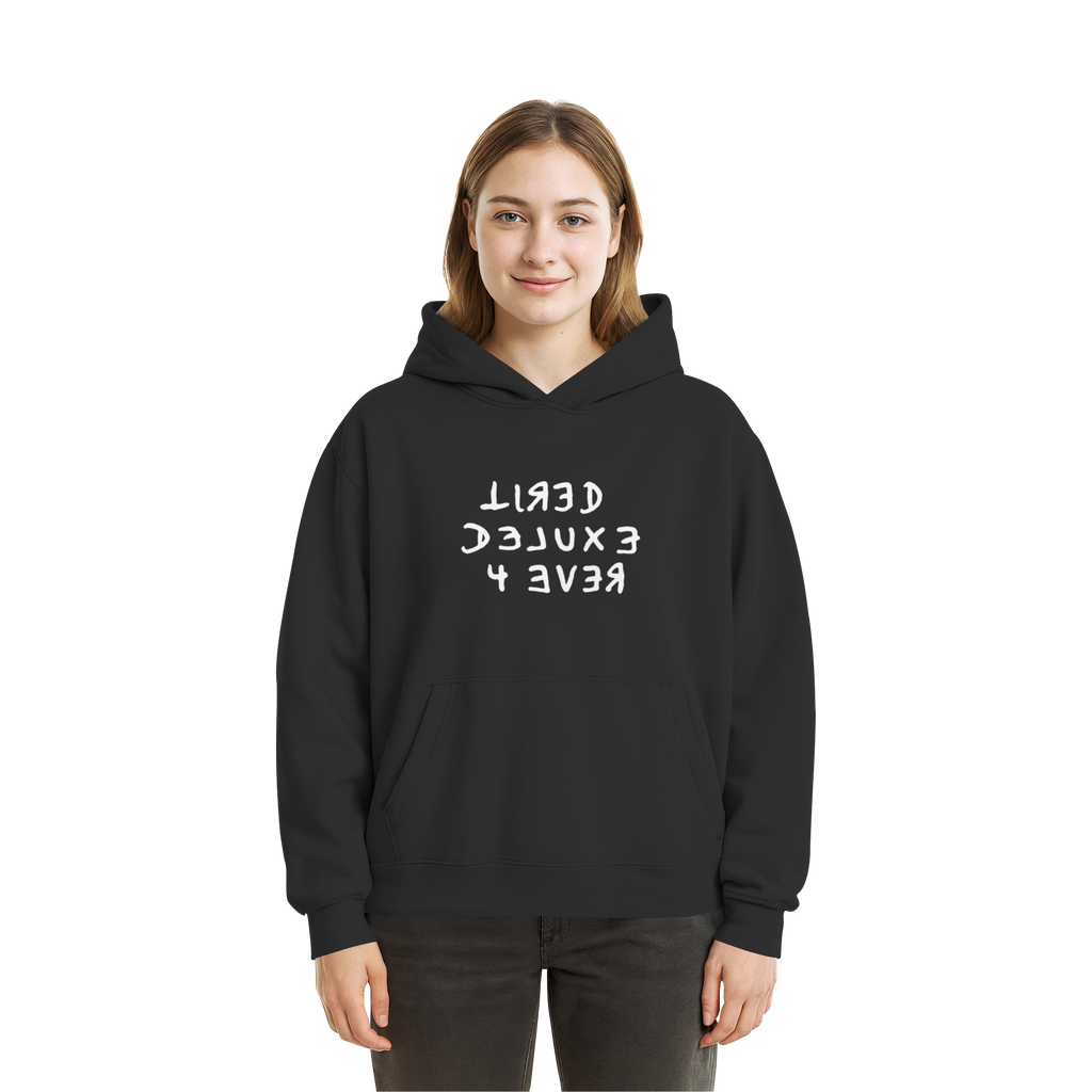 BLACK EDITION - TIRED 4 EVER - Fluffy Boxcut Hoodie