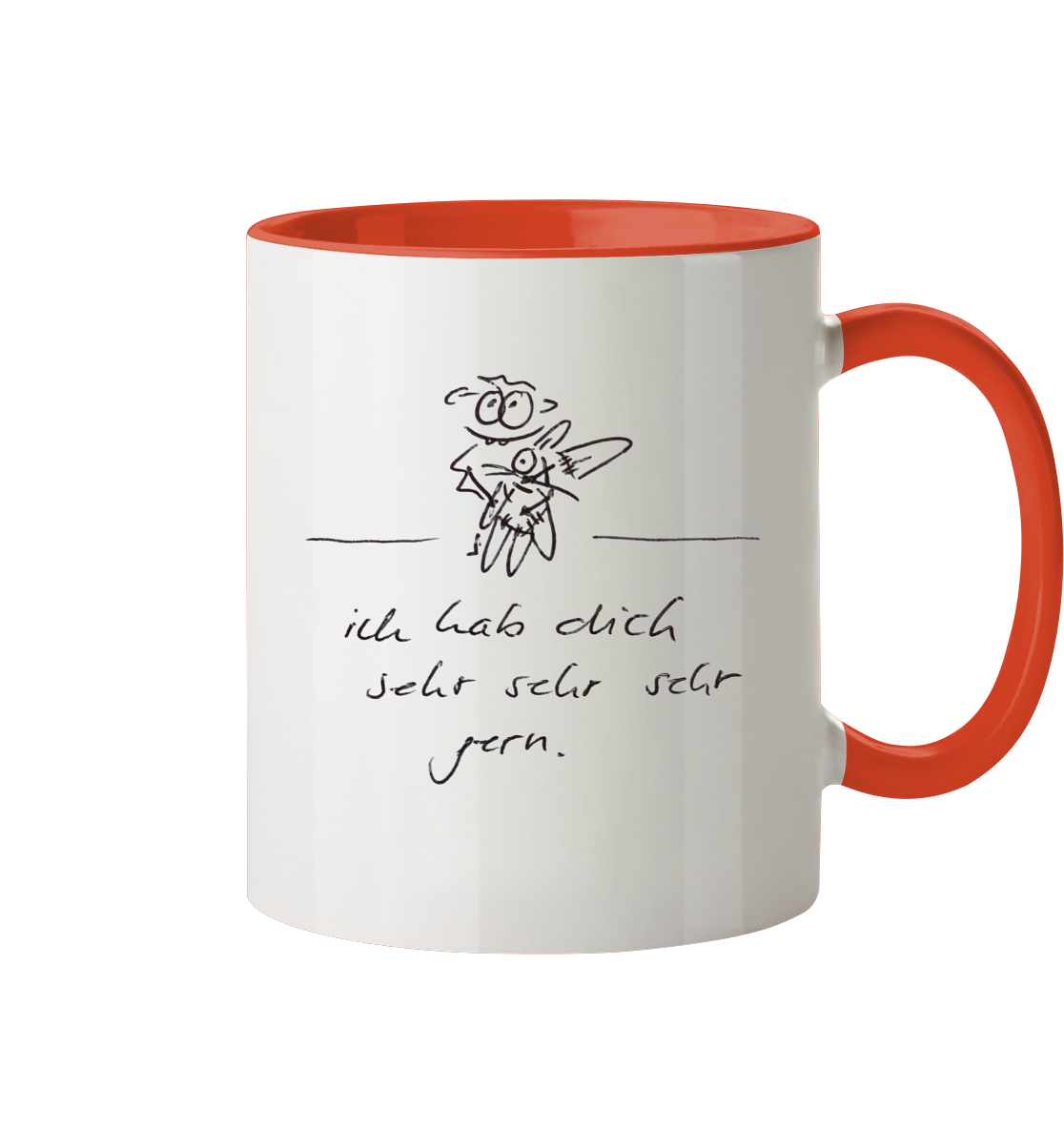 ICH HAB DICH SEHR SEHR SEHR GERN - Tasse zweifarbig