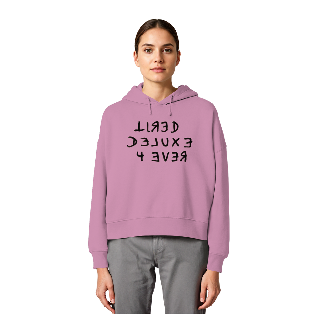 TIRED DELUXE 4 EVER - Womens Organic Boxcut Hoodie