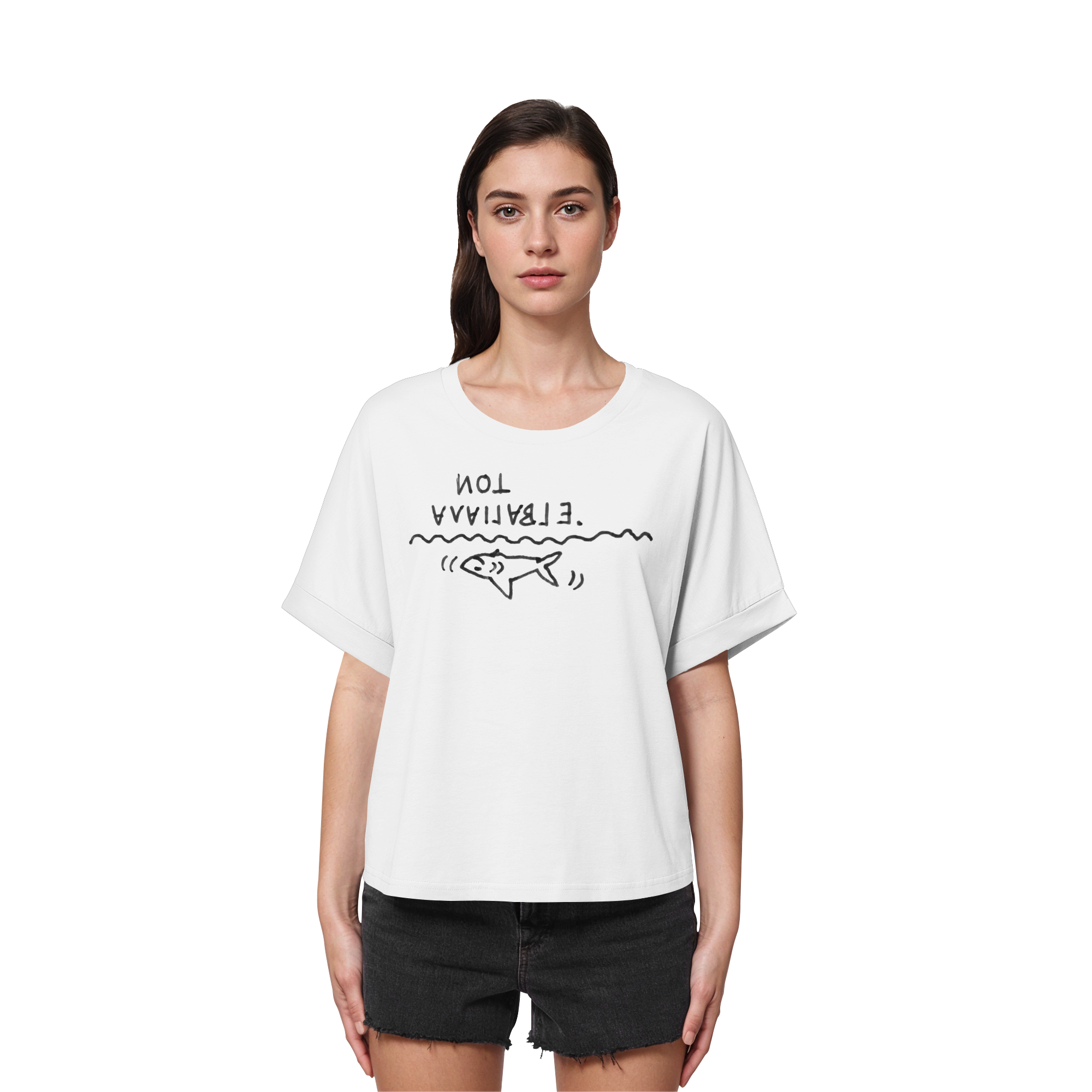 NOT AVAILABLE - Womens Organic Rolled Sleeves T-Shirt